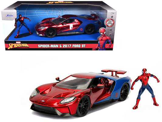 2017 Ford GT with Spider Man Diecast Figurine "Marvel" Series 1/24 Model Car by Jada <h2>2017 Jada</h2> <p>High-quality perfect for collectors and enthusiasts. Features detailed interior exterior craf