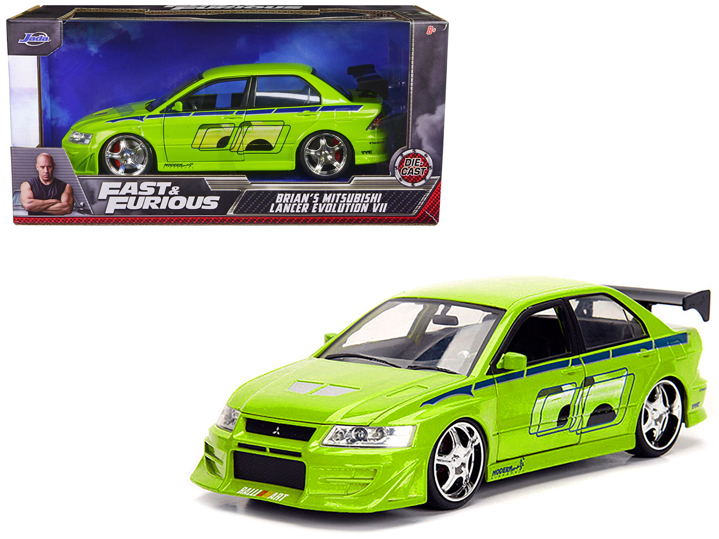 Brian's Mitsubishi Lancer Evolution VII Green with Graphics "Fast & Furious" Movie 1/24 Diecast Model Car by Jada <h2>Brian's Jada</h2> <p>High-quality perfect for collectors and enthusiasts. Features