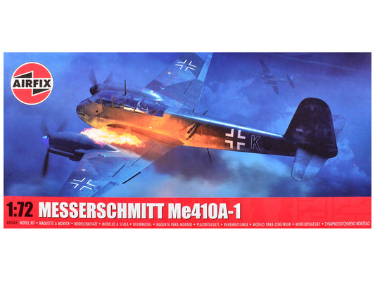 Level 2 Model Kit Messerschmitt Me410A-1 Fighter Aircraft with 2 Scheme Options 1/72 Plastic Model Kit by Airfix T&y