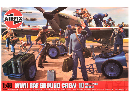 Level 1 Model Kit WWII RAF Ground Crew Figure and Accessory Set 1/48 Plastic Model Kit by Airfix T&y