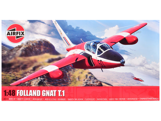 Level 2 Model Kit Folland Gnat T.1 Fighter Aircraft with 2 Scheme Options 1/48 Plastic Model Kit by Airfix T&y