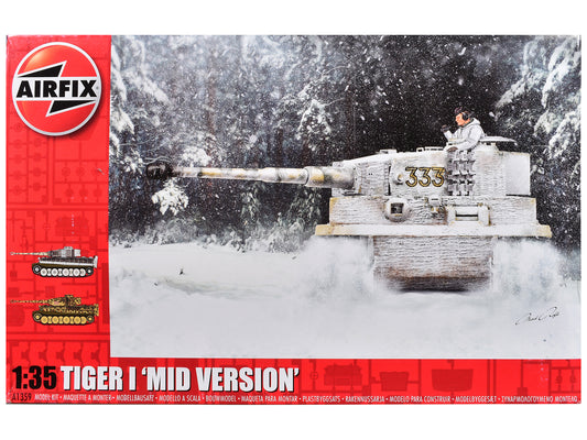 Level 3 Model Kit Tiger I "Mid Version" Tank with 2 Scheme Options 1/35 Plastic Model Kit by Airfix T&y