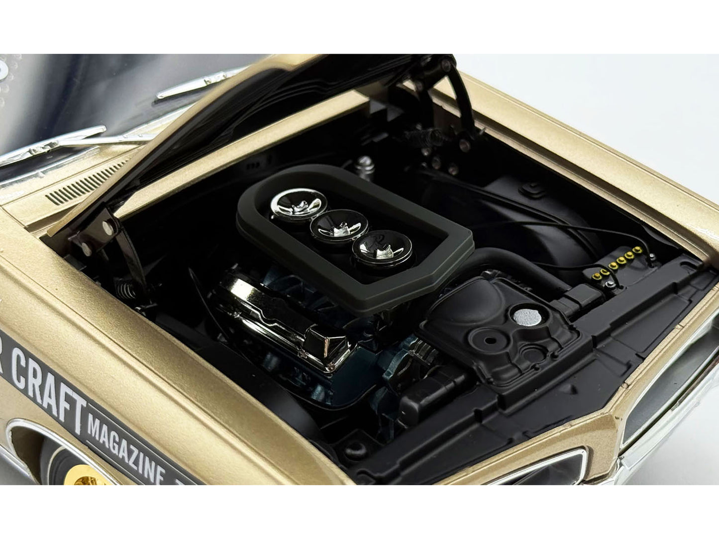 1966 Pontiac GTO "Car Craft Magazine Test Car" Gold Metallic with Black Top and Graphics Limited Edition to 300 pieces Worldwide 1/18 Diecast Model Car by ACME