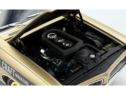 1966 Pontiac GTO "Car Craft Magazine Test Car" Gold Metallic with Black Top and Graphics Limited Edition to 300 pieces Worldwide 1/18 Diecast Model Car by ACME