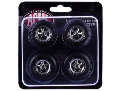 "Cragar" Wheel and Tire Set of 4 pieces from "1970 Pontiac GTO Ram Air IV" for 1/18 Scale Models by Acme T&y