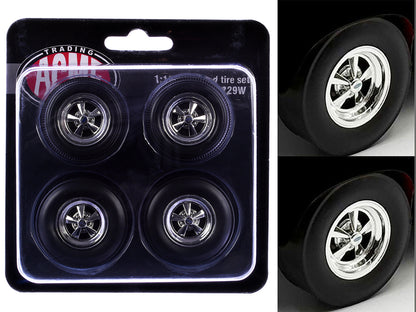 "Cragar" Wheel and Tire Set of 4 pieces from "1970 Pontiac GTO Ram Air IV" for 1/18 Scale Models by Acme T&y