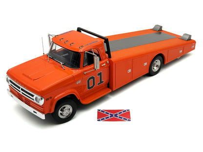 1970 Dodge D-300 Ramp Truck #01 "The General" Orange Limited Edition to 852 pieces Worldwide 1/18 T&y Diecast Model Car by ACME