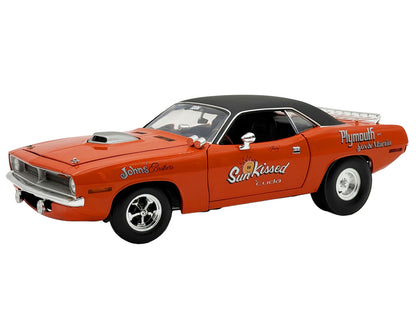 1970 Plymouth HEMI Cuda "Sun Kissed Cuda - Sox & Martin" Vitamin C Orange with Black Vinyl Top Limited Edition to 444 pieces Worldwide 1/18 Diecast Model Car by ACME