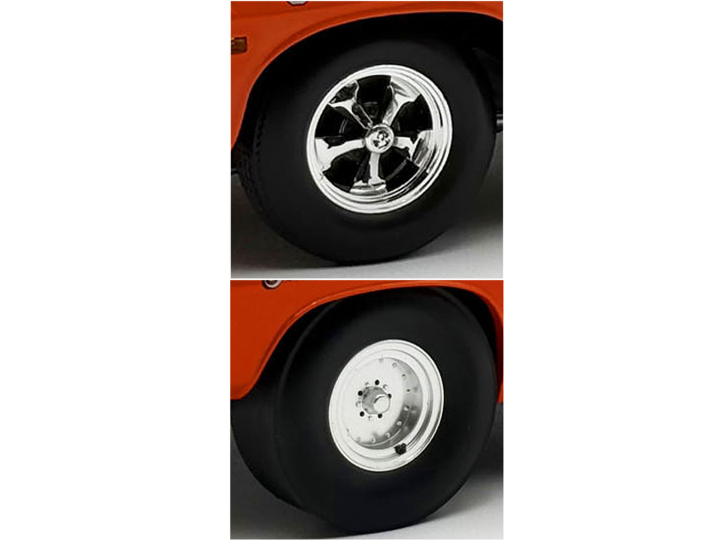 "Centerline/Keystone" Wheel and Tire Set of 4 pieces from 1970 Plymouth HEMI Cuda for 1/18 Scale Models by ACME