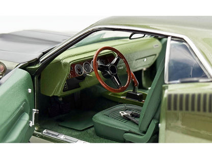 1970 Plymouth AAR Cuda Ivy Green Metallic with Black Stripes and Green Interior Limited Edition to 576 pieces Worldwide 1/18 T&y Diecast Model Car by ACME