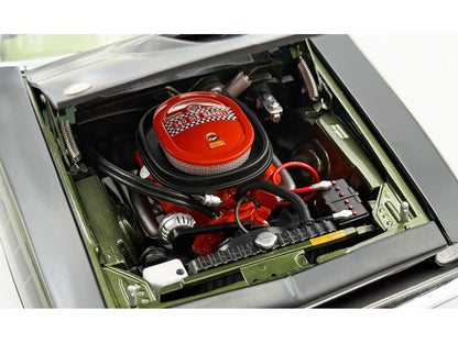 1970 Plymouth AAR Cuda Ivy Green Metallic with Black Stripes and Black Vinyl Top with Green Interior Limited Edition to 448 pieces Worldwide 1/18 T&y Diecast Model Car by ACME