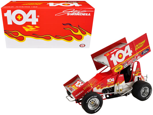 Winged Sprint Car #104+ Jeff Swindell Octane Boost Red Graphics 1/18 Diecast