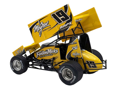 Winged Sprint Car #19 Brent Marks "Fenton Marks Racing" (2026) 1/18 T&y Diecast Model Car by ACME