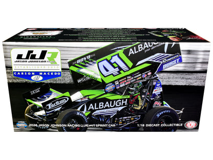 Winged Sprint Car #41 Carson Macedo "Albaugh" Jason Johnson Racing (2026) 1/18 T&y Diecast Model Car by ACME