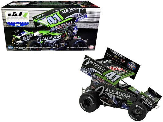 Winged Sprint Car #41 Carson Macedo "Albaugh" Jason Johnson Racing (2026) 1/18 T&y Diecast Model Car by ACME