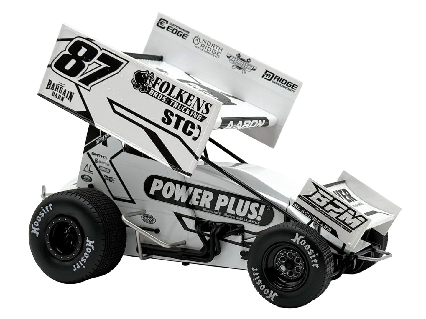 Winged Sprint Car #87 Aaron Reutzel "Power Plus" White (2026) 1/18 T&y Diecast Model Car by ACME