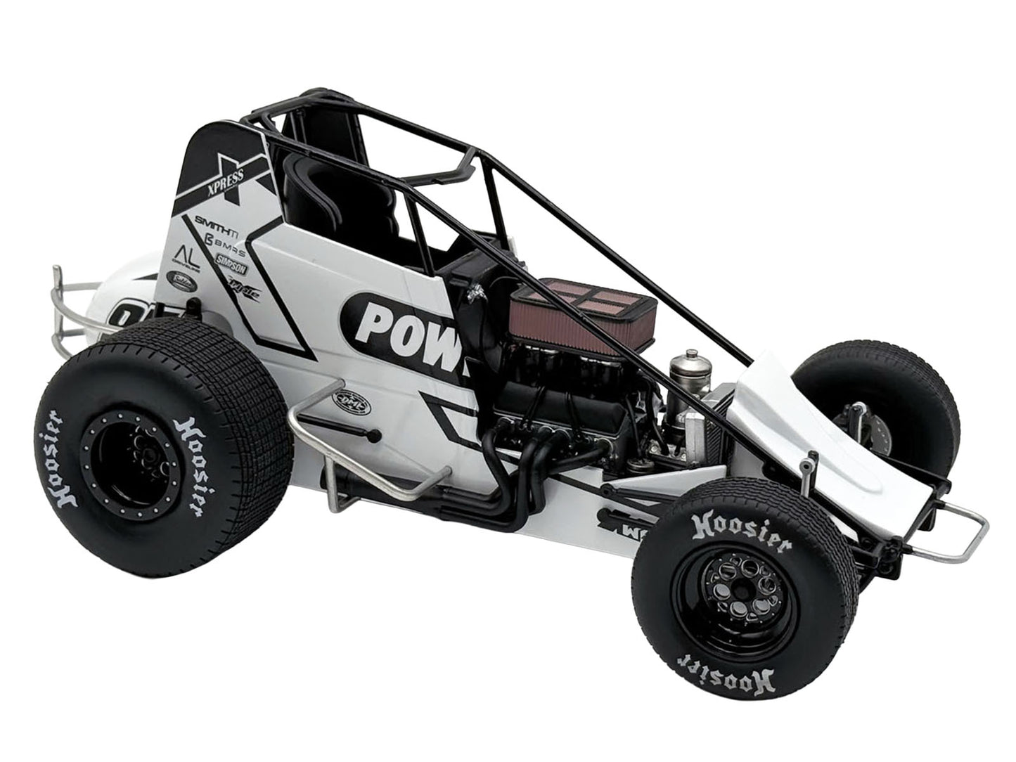 Winged Sprint Car #87 Aaron Reutzel "Power Plus" White (2026) 1/18 T&y Diecast Model Car by ACME