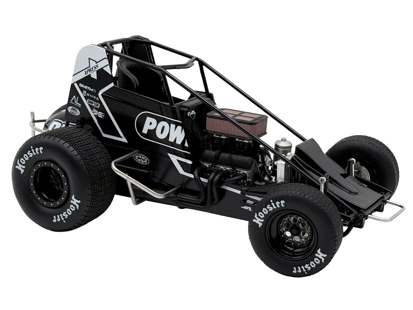 Winged Sprint Car #87 Aaron Reutzel "Power Plus" Black (2026) 1/18 T&y Diecast Model Car by ACME