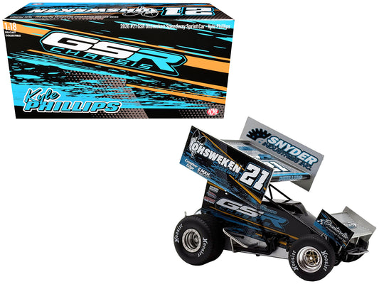 Winged Sprint Car #21 Kyle Phillips 1/18 Diecast by ACME