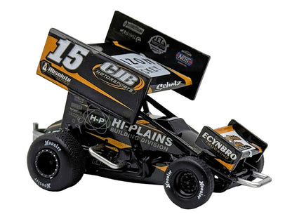 Winged Sprint Car #15 Donny Schatz "CJB Motorsports - Hi-Plains Building Division" Black (2026) 1/50 T&y Diecast Model Car by ACME
