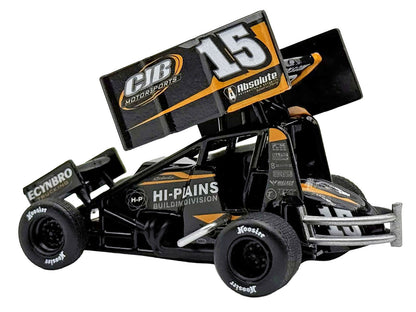 Winged Sprint Car #15 Donny Schatz "CJB Motorsports - Hi-Plains Building Division" Black (2026) 1/50 T&y Diecast Model Car by ACME