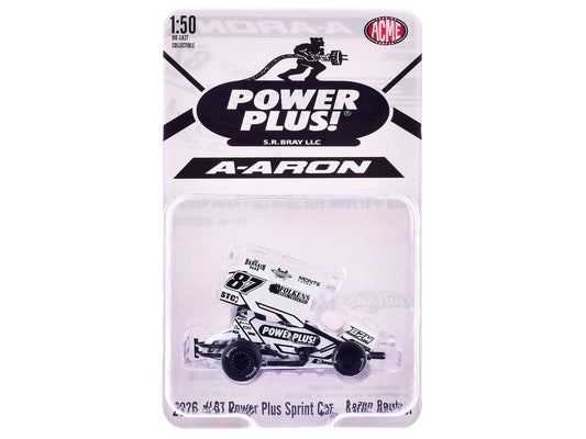 Winged Sprint Car #87 Aaron Reutzel "Power Plus" White (2026) 1/50 Diecast