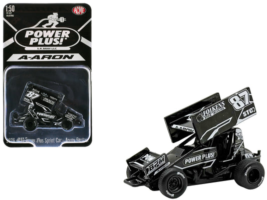 Winged Sprint Car #87 Aaron Reutzel "Power Plus" Black (2026) 1/50 Diecast