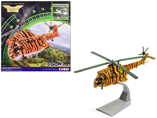 Westland Puma HC-1 Helicopter "No. 230 Squadron NATO Tiger Meet livery RIAT" (2005) Royal Air Force "The Aviation Archive" Series 1/72 T&y Diecast Model by Corgi