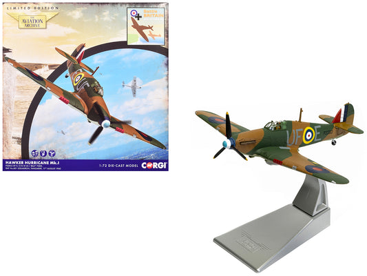 Hawker Hurricane Mk.I Fighter Aircraft "Pilot Officer William 'Billy' Fiske No. 601 Squadron Battle of Britain" (1940) British Royal Air Force "The Aviation Archive" Series 1/72 T&y Diecast Model by Corgi