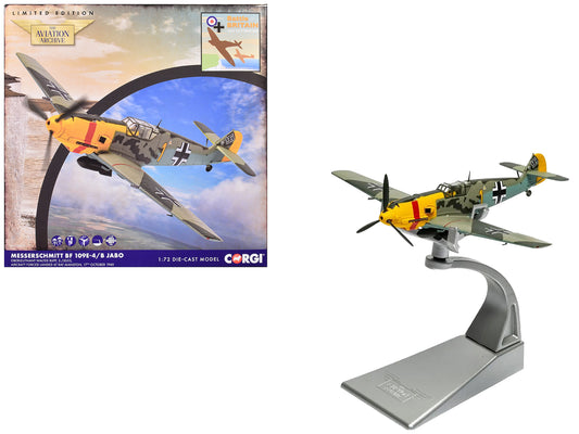 Messerschmitt Bf 109E-4/B Jabo Fighter-Bomber Aircraft "Oberleutnant Walter Rupp 3./JG53 RAF Manston Battle of Britain" (1940) German Luftwaffe "The Aviation Archive" Series 1/72 T&y Diecast Model by Corgi