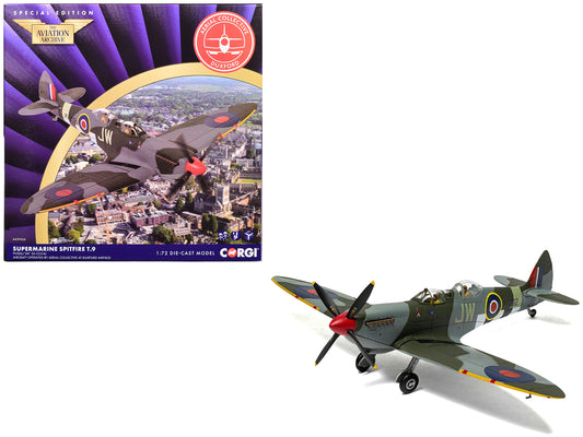 Supermarine Spitfire T.9 Aircraft "PV202 Aerial Collective at Duxford Airfield" British Royal Air Force "The Aviation Archive" Series 1/72 T&y Diecast Model by Corgi