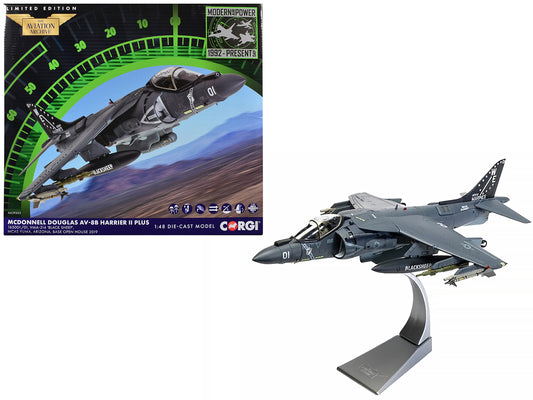 McDonnell Douglas AV-8B Harrier II Plus Aircraft "165001/01 VMA-214 Black Sheep MCAS Yuma" (2019) United States Marine Corps "The Aviation Archive" Series 1/48 T&y Diecast Model by Corgi