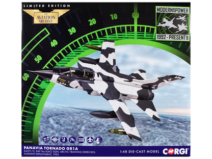 Panavia Tornado GR1A Aircraft "ZA371/C No.II(AC) Sqn. Arctic Training Exercises Norway" (1995) British Royal Air Force "The Aviation Archive" 1/48 T&y Diecast Model Car by Corgi