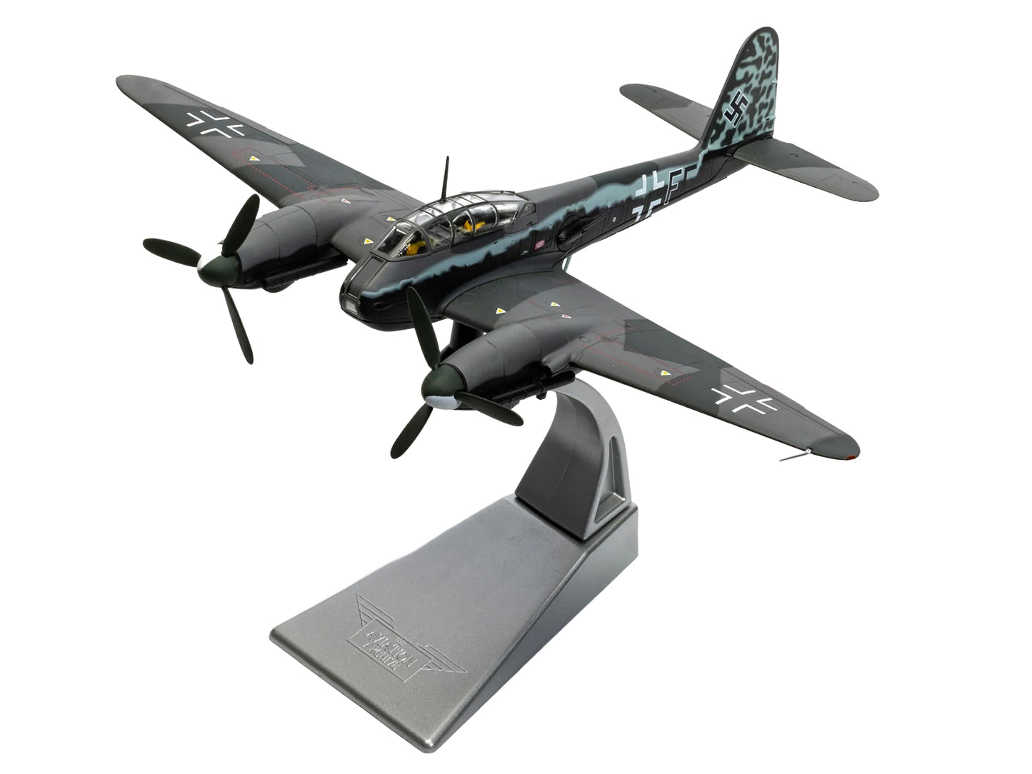 Messerschmitt Me 410A-1 Aircraft "U5+FE Lt. Rudolf Abrahamczik 14./KG.2 Laon-Athies Airfield France" (1943) German Luftwaffe "The Aviation Archive" Series 1/72 T&y Diecast Model Car by Corgi