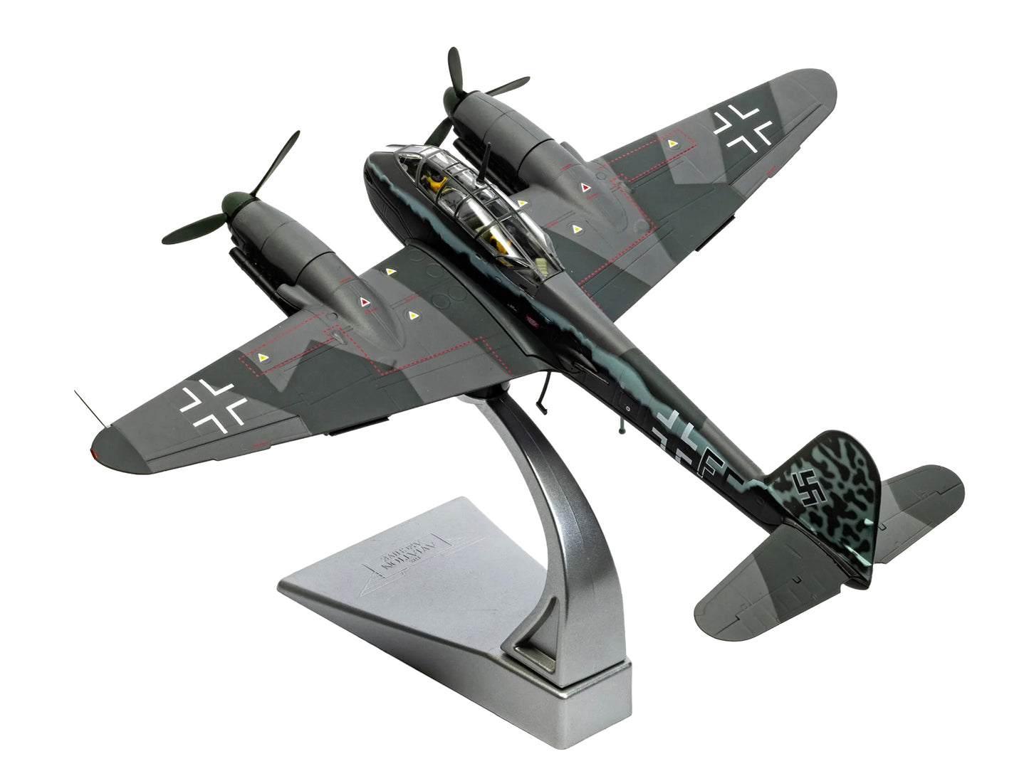 Messerschmitt Me 410A-1 Aircraft "U5+FE Lt. Rudolf Abrahamczik 14./KG.2 Laon-Athies Airfield France" (1943) German Luftwaffe "The Aviation Archive" Series 1/72 T&y Diecast Model Car by Corgi