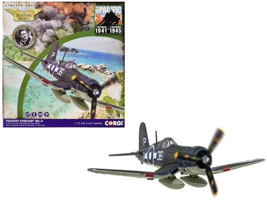 Vought Corsair Mk. II Fighter Aircraft "JT537 1836 Naval Air Squadron HMS Victorious Battle of Okinawa" (1945) British Royal Navy Fleet Air Arm "The Aviation Archive" Series 1/72 T&y Diecast Model by Corgi