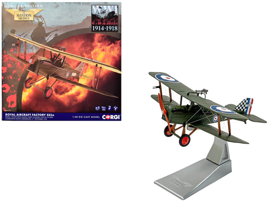 Royal Aircraft Factory SE5a Biplane Aircraft "D6864 Major Keith Logan Caldwell No. 74 Squadron Clairmarais South Aerodrome" (1918) Royal Air Force "The Aviation Archive" Series 1/48 T&y Diecast Model by Corgi