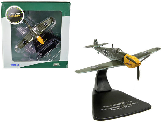 Messerschmitt Bf 109E-4 Fighter Plane Pilot: Hauptmann Wolfgang Lippert GrpKdr II/JG 27 (1940) "Oxford Aviation" Series 1/72 T&y Diecast Model Airplane by Oxford T&y Diecast