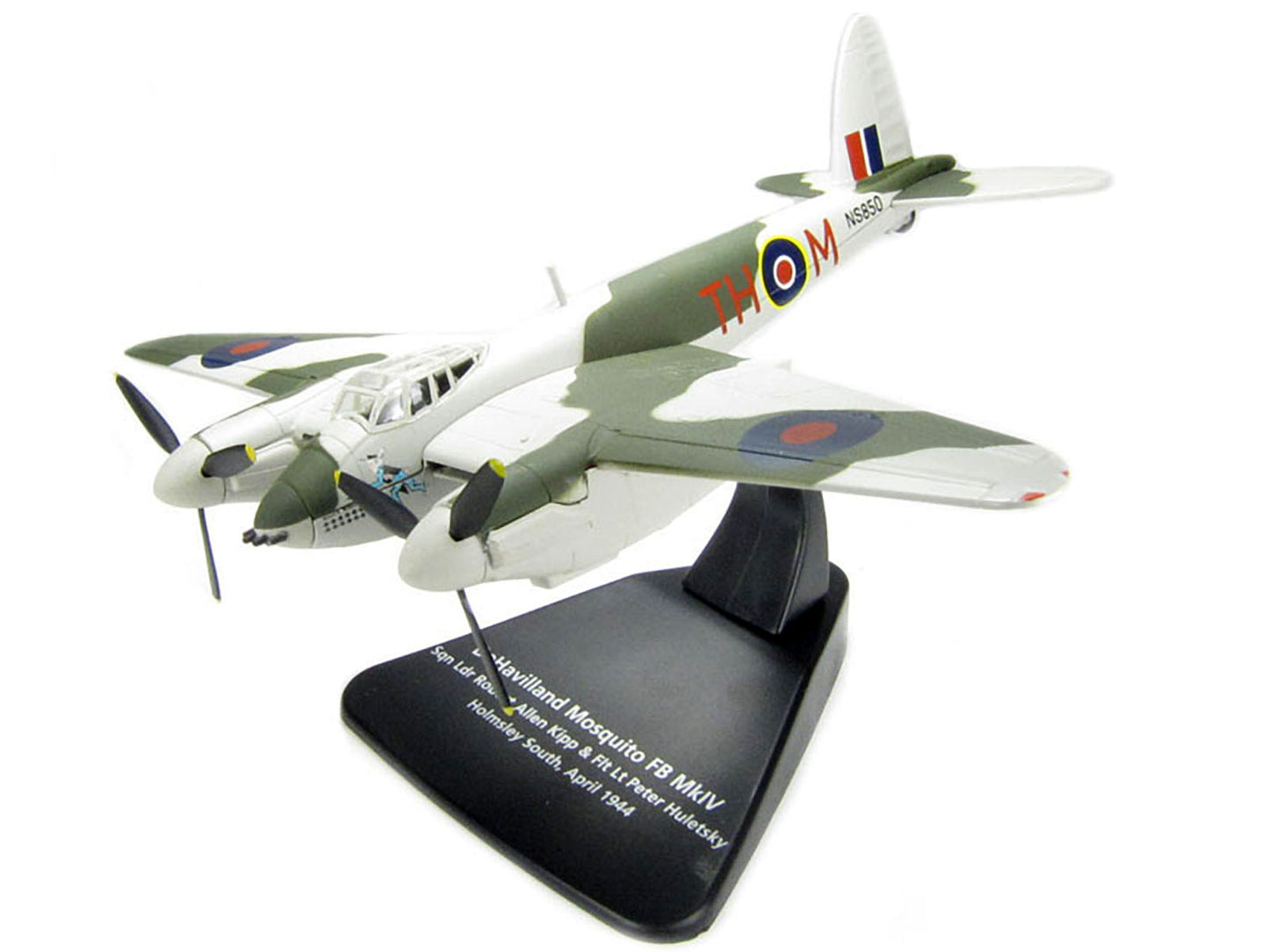 DeHavilland Mosquito FB MKVI Combat Aircraft "Sqd. Ldr. Robert Allen Kip and Flt. Lt. Peter Huletsky Holmsley South" (1944) Royal Air Force "Oxford Aviation" Series 1/72 T&y Diecast Model Airplane by Oxford T&y Diecast