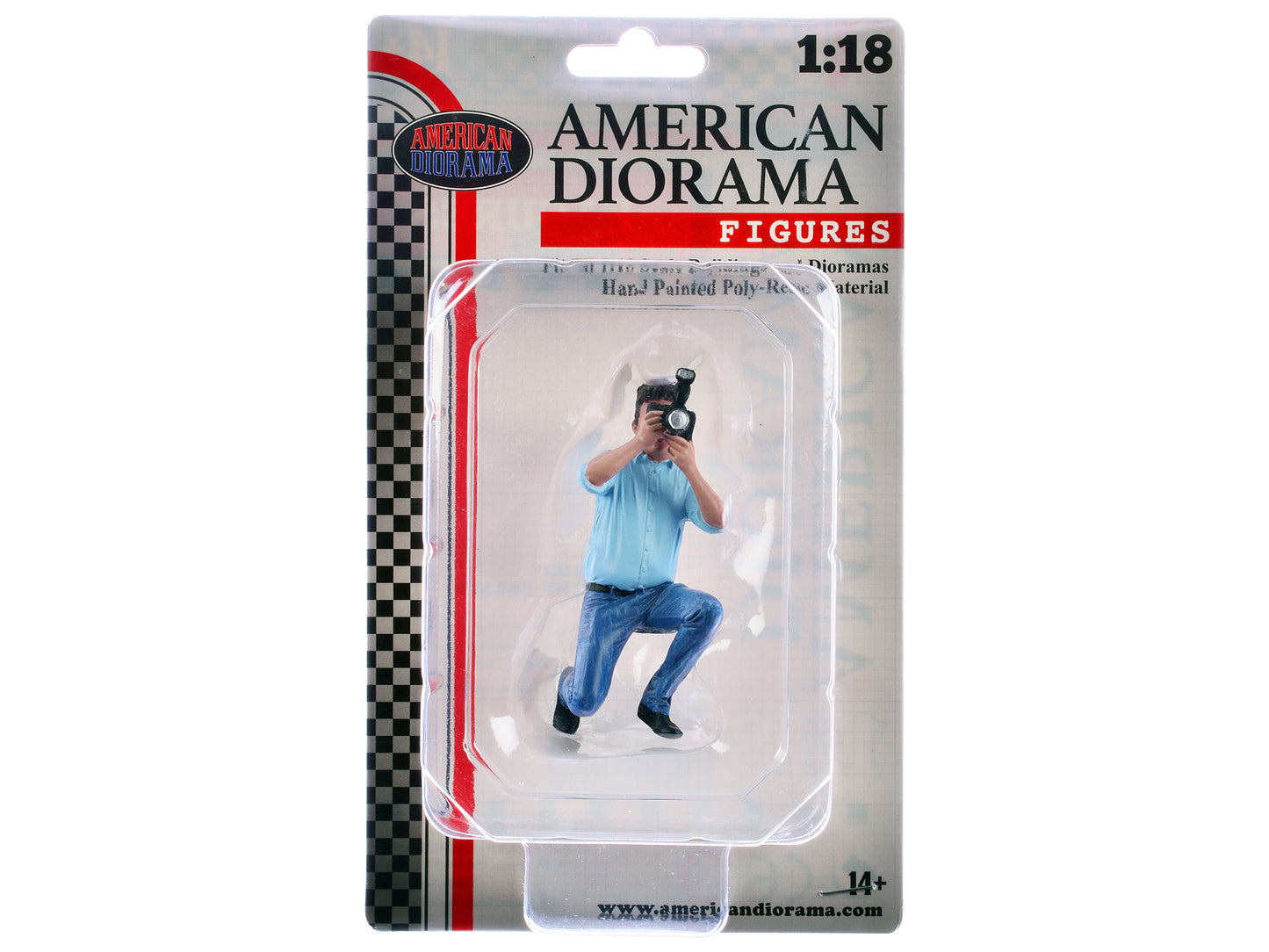 "Photographers" Figure #3 for 1/18 Scale Models by American Diorama <h2>"Photographers" Diorama</h2> <p>High-quality diecast model car perfect collectors and enthusiasts. Features detailed interior ex