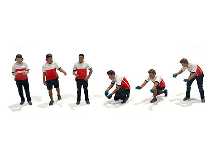 "Race Crew" 6 piece Diecast Figure Set (6 Figures) Limited Edition to 3600 pieces Worldwide for 1/64 Scale Models by American Diorama <h2>"Race Diorama</h2> <p>High-quality model car perfect collector