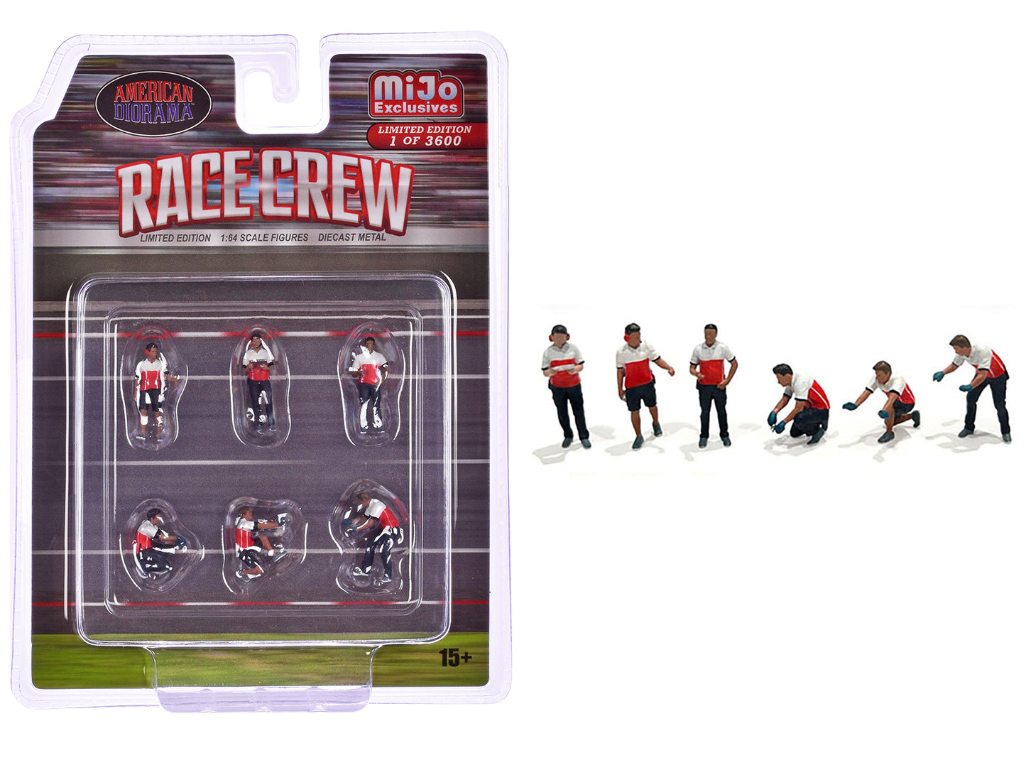 "Race Crew" 6 piece Diecast Figure Set (6 Figures) Limited Edition to 3600 pieces Worldwide for 1/64 Scale Models by American Diorama <h2>"Race Diorama</h2> <p>High-quality model car perfect collector