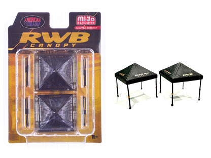 "RWB (RAUH-Welt BEGRIFF)" Canopy 2 Piece Set Black Limited Edition for 1/64 Scale Models by American Diorama <h2>"RWB Diorama</h2> <p>High-quality diecast model car perfect collectors and enthusiasts.