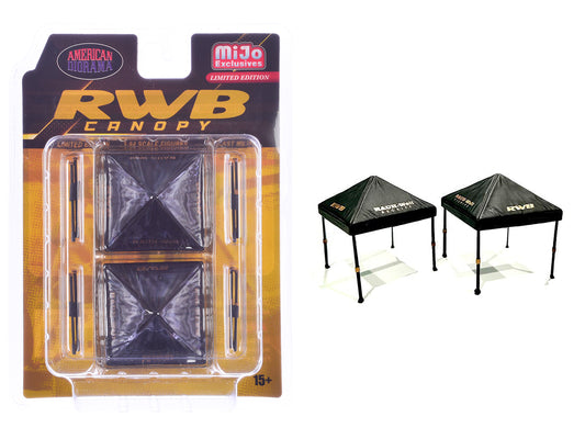"RWB (RAUH-Welt BEGRIFF)" Canopy 2 Piece Set Black Limited Edition for 1/64 Scale Models by American Diorama <h2>"RWB Diorama</h2> <p>High-quality diecast model car perfect collectors and enthusiasts.