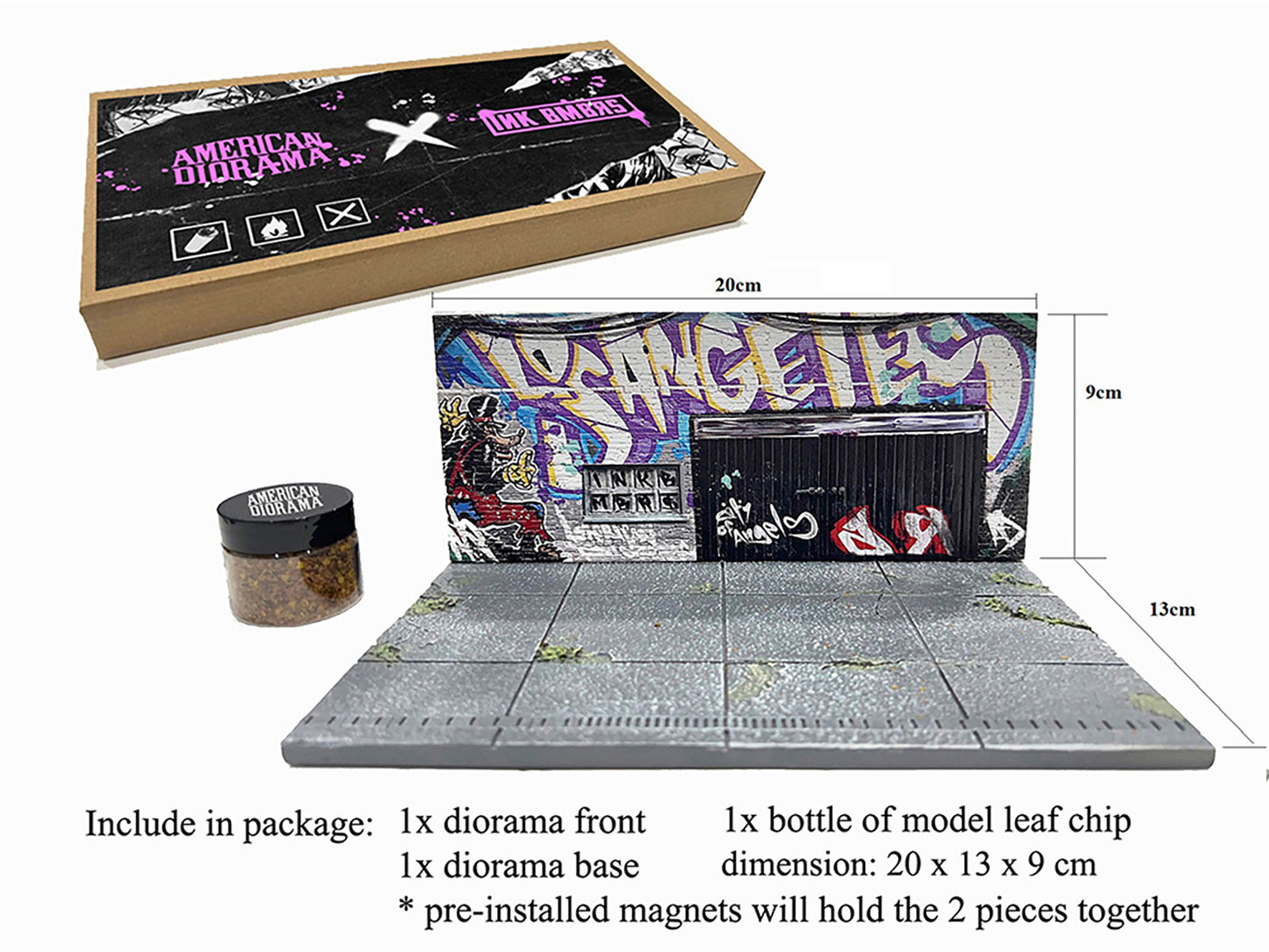 "American Diorama X INK BMBRS - LA Graffiti" Street Art for 1/64 Scale Models by American <h2>"American Diorama</h2> <p>High-quality diecast model car perfect collectors and enthusiasts. Features deta