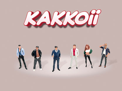 "Kakkoii" 6 piece Diecast Figures Set 1/64 Scale Models by American Diorama <h2>"Kakkoii" Diorama</h2> <p>High-quality model car perfect for collectors and enthusiasts. Features detailed interior exte