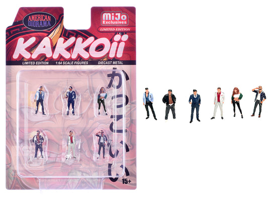 "Kakkoii" 6 piece Diecast Figures Set 1/64 Scale Models by American Diorama <h2>"Kakkoii" Diorama</h2> <p>High-quality model car perfect for collectors and enthusiasts. Features detailed interior exte