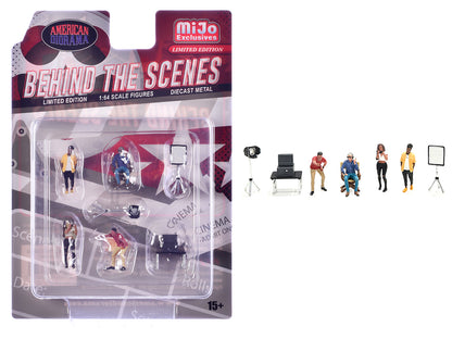 "Behind The Scenes" 7 piece (4 People 3 Accessories) Diecast Figures Set 1/64 Scale Models by American Diorama <h2>"Behind Diorama</h2> <p>High-quality model car perfect for collectors and enthusiasts