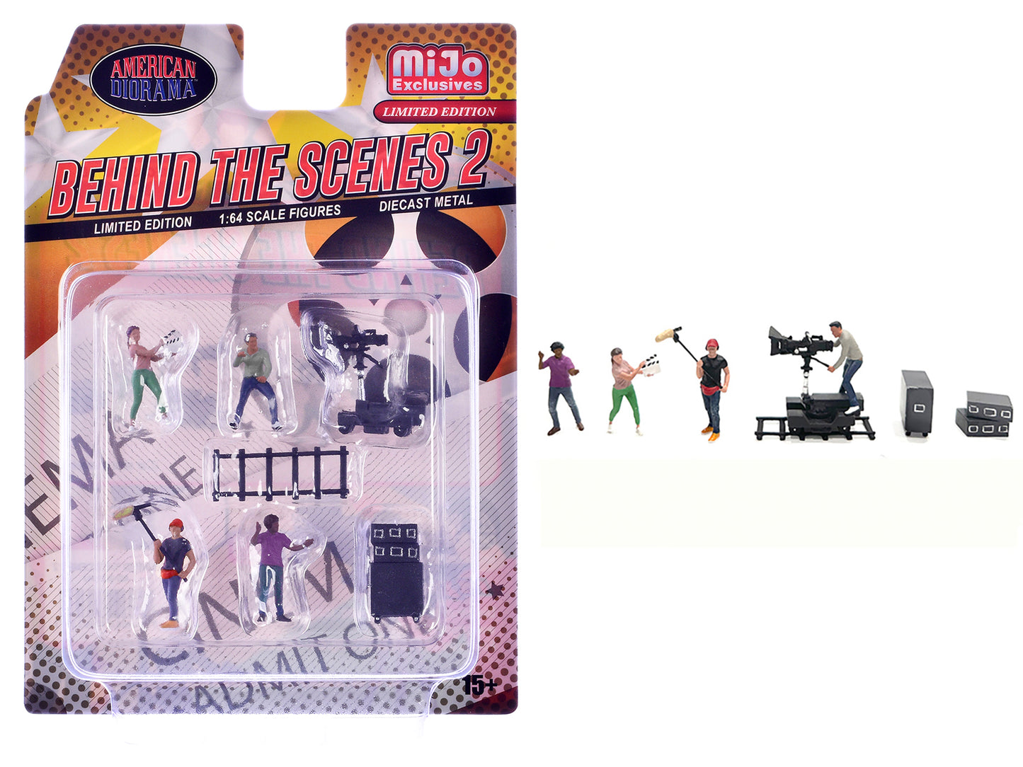 "Behind The Scenes #2" 7 piece (4 People 3 Accessories) Diecast Figures Set 1/64 Scale Models by American Diorama <h2>"Behind Diorama</h2> <p>High-quality model car perfect for collectors and enthusia