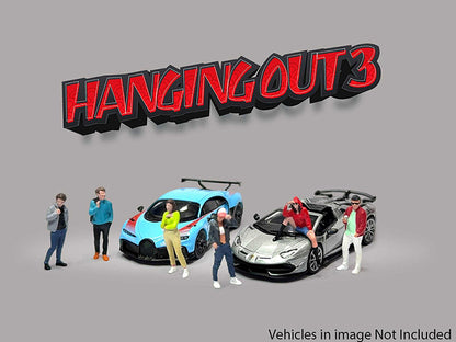 "Hanging Out #3" 6 piece Diecast Figure Set (6 Figures) Limited Edition for 1/64 Scale Models by American Diorama <h2>"Hanging Diorama</h2> <p>High-quality model car perfect collectors and enthusiasts